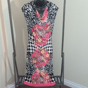 Femme | Floral Patterned Dress with Cowl Neck